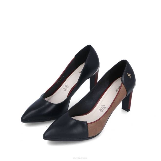 Menbur kvinnor svart vinca mellan och låga klackar 608J1731