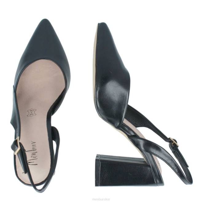 Menbur kvinnor svart vomano mellan och låga klackar 608J2094