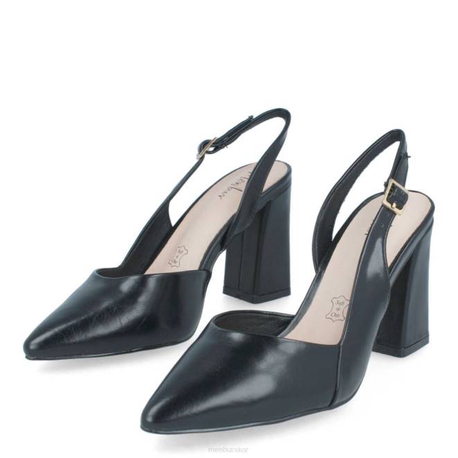 Menbur kvinnor svart vomano mellan och låga klackar 608J2094