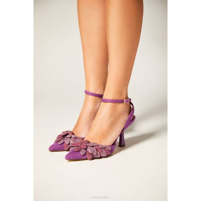 Menbur kvinnor violett volans mellan och låga klackar 608J5530