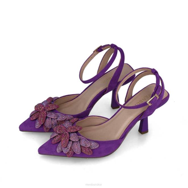 Menbur kvinnor violett volans mellan och låga klackar 608J5530