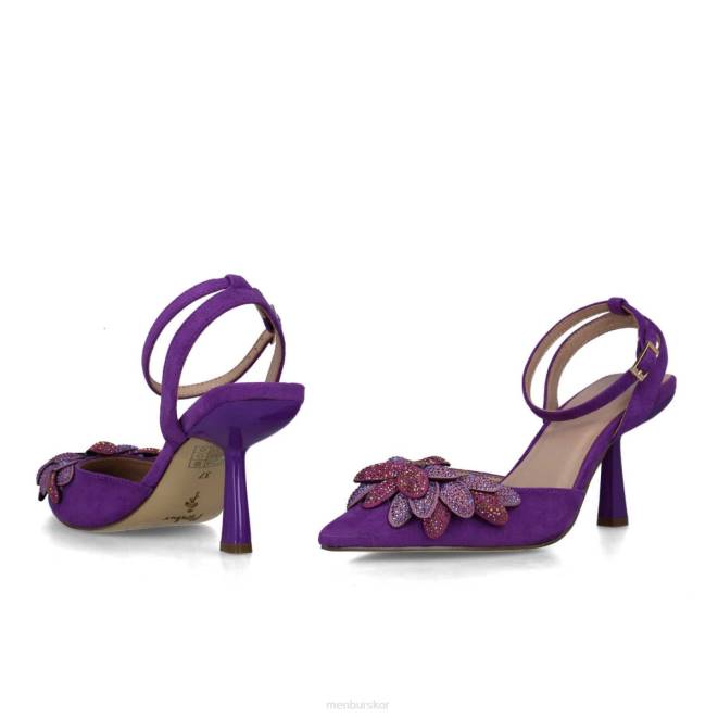 Menbur kvinnor violett volans mellan och låga klackar 608J5530