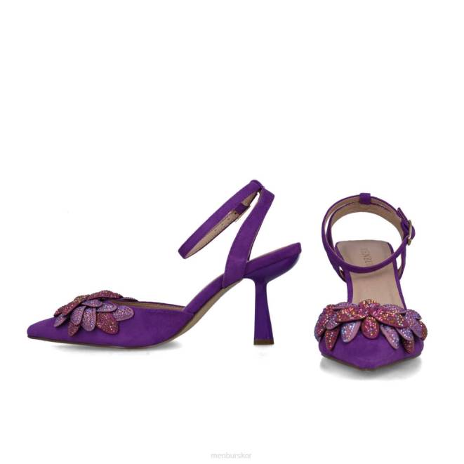 Menbur kvinnor violett volans mellan och låga klackar 608J5530