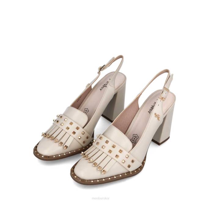 Menbur kvinnor vit oleandra mellan och låga klackar 608J5878