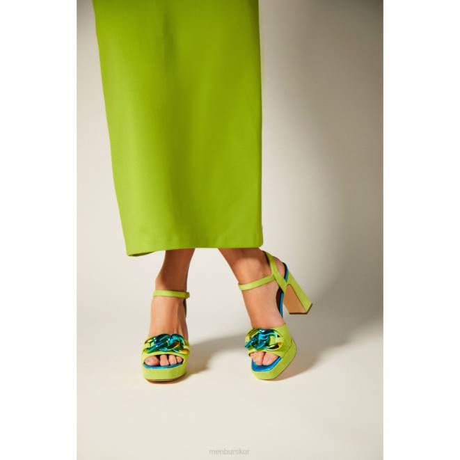 Menbur kvinnor grön reticuli sandaler 608J2622