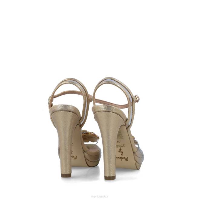 Menbur kvinnor guld retikulum sandaler 608J105
