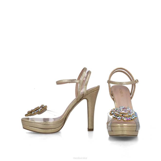 Menbur kvinnor guld retikulum sandaler 608J105