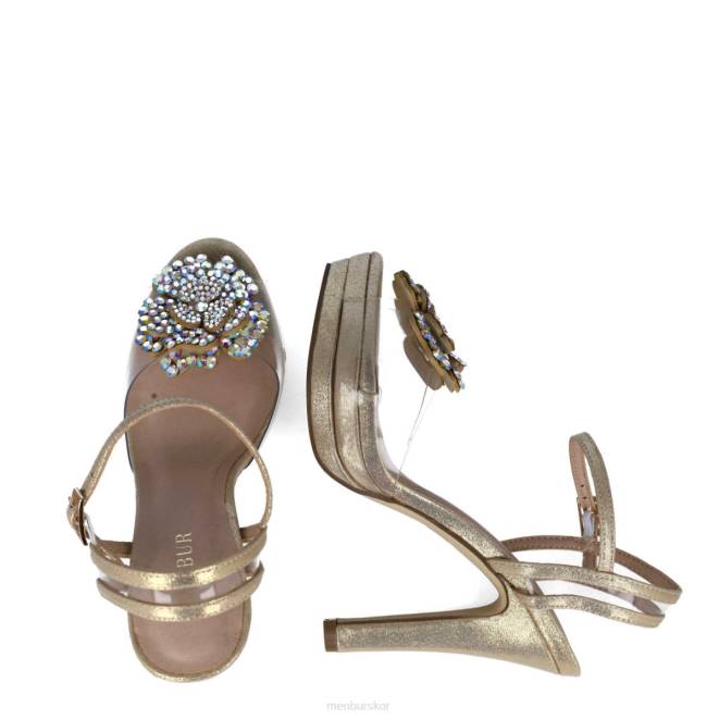 Menbur kvinnor guld retikulum sandaler 608J105