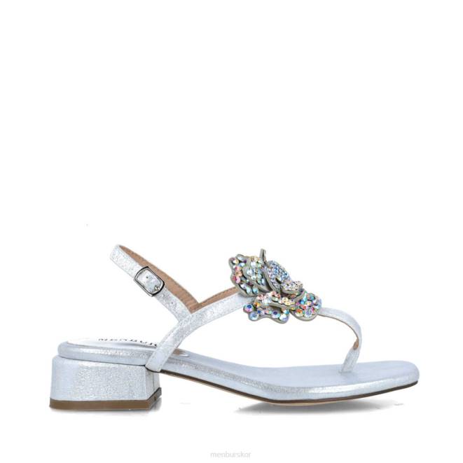 Menbur kvinnor silver retikulum sandaler 608J2654