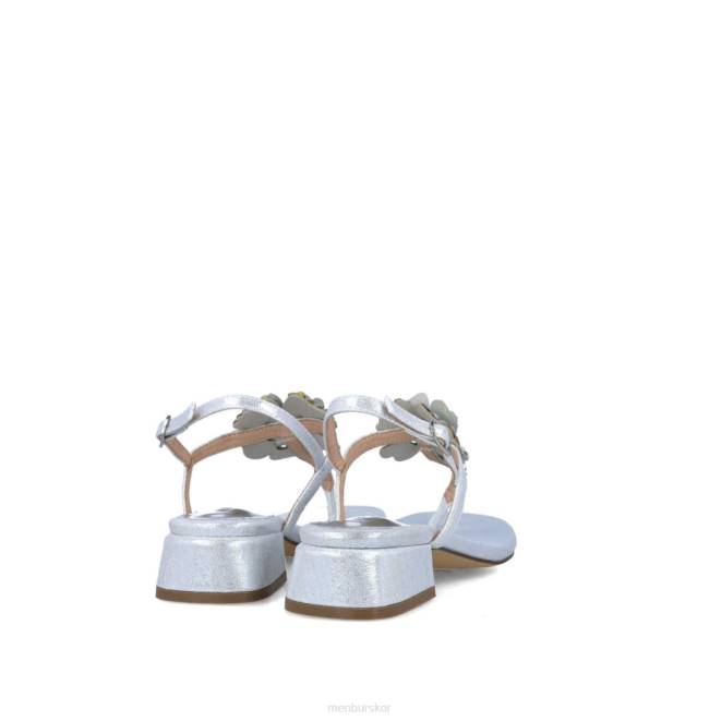 Menbur kvinnor silver retikulum sandaler 608J2654