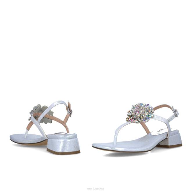 Menbur kvinnor silver retikulum sandaler 608J2654