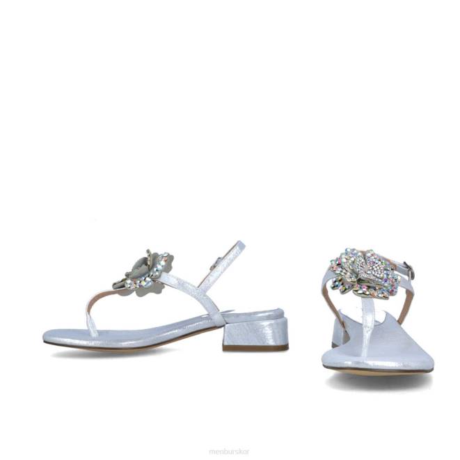 Menbur kvinnor silver retikulum sandaler 608J2654