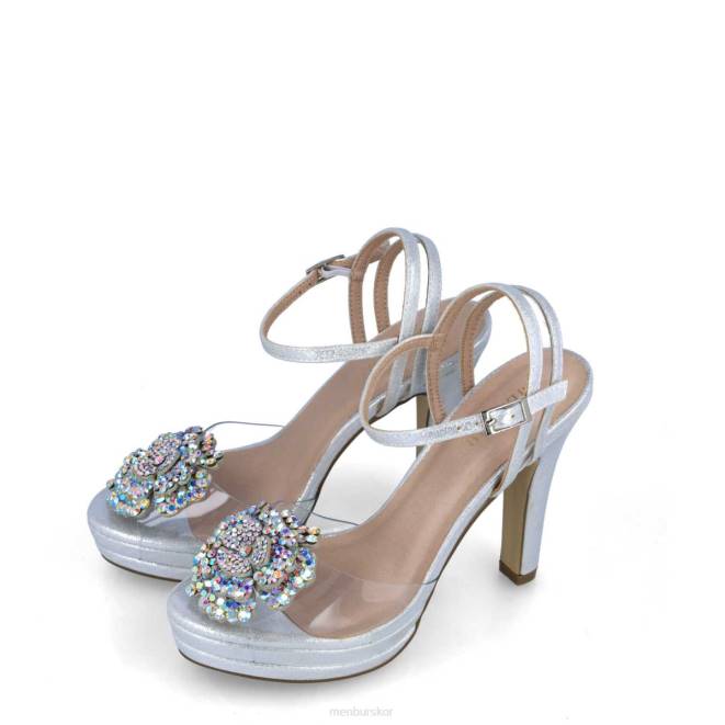 Menbur kvinnor silver retikulum sandaler 608J2776