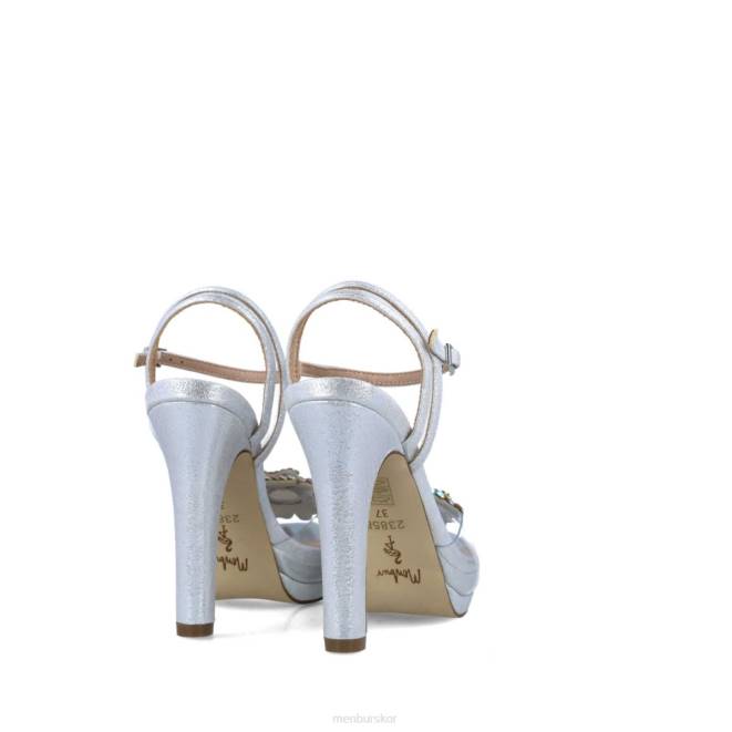 Menbur kvinnor silver retikulum sandaler 608J2776