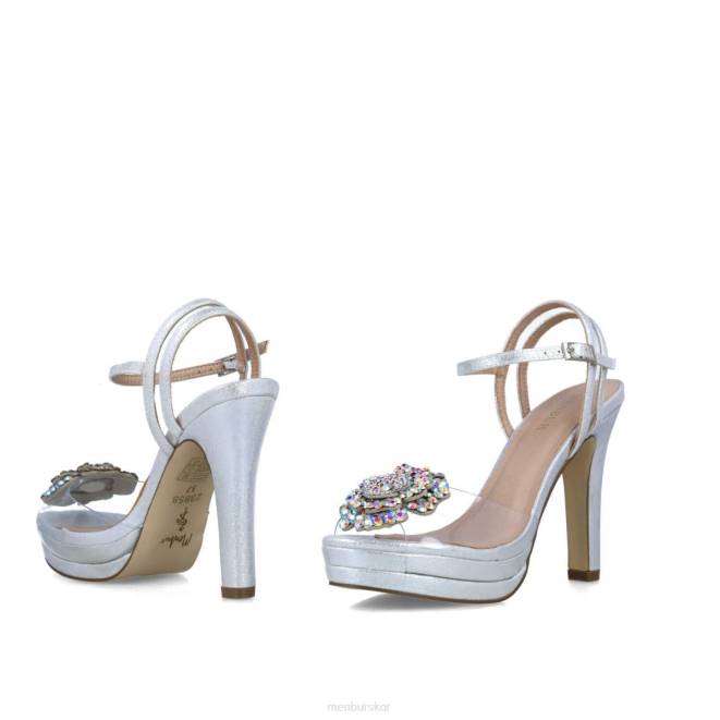 Menbur kvinnor silver retikulum sandaler 608J2776