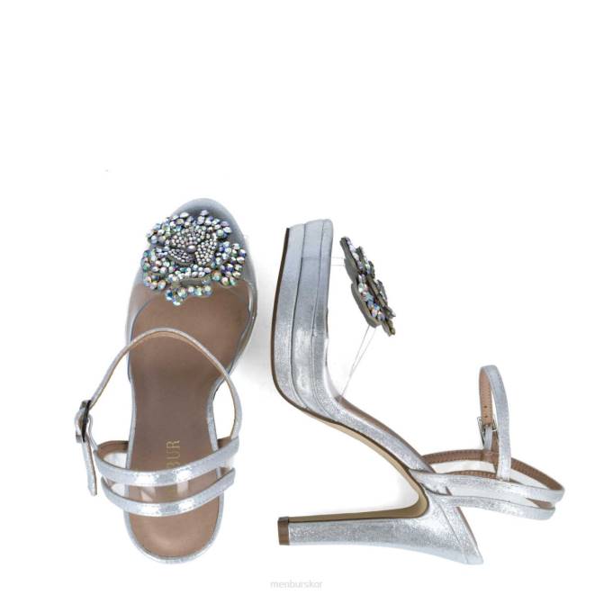 Menbur kvinnor silver retikulum sandaler 608J2776