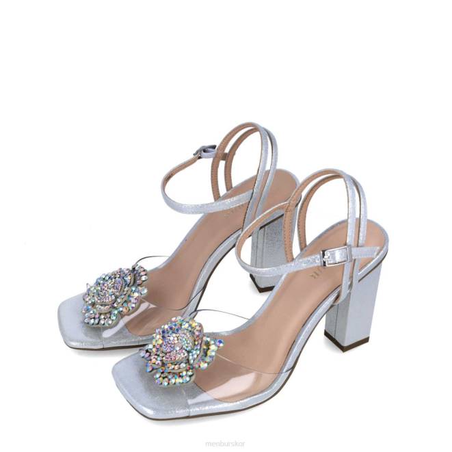 Menbur kvinnor silver retikulum sandaler 608J2867