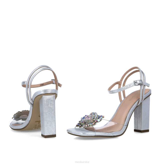 Menbur kvinnor silver retikulum sandaler 608J2867