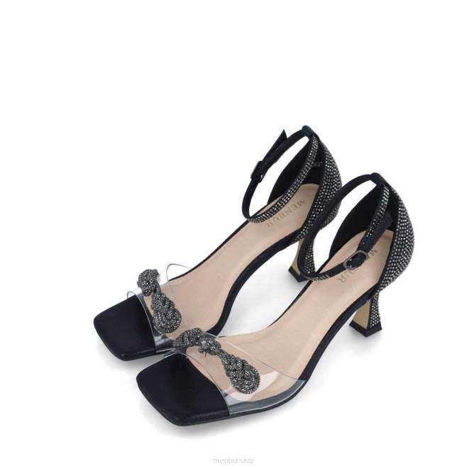 Menbur kvinnor svart perseus sandaler 608J2786