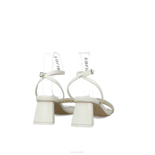 Menbur kvinnor vit lodjur sandaler 608J2758